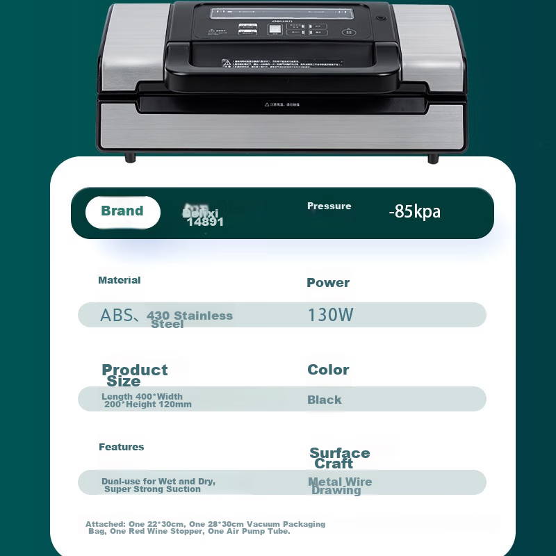 Deli large commercial vacuum sealer with strong suction, automatic food packagin...