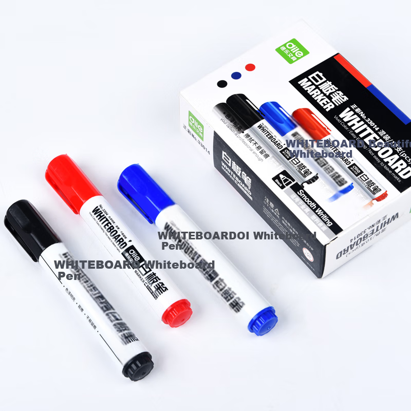 DiLe Erasable Whiteboard Markers Water-based Pens Office Stationery Supplies Bla...