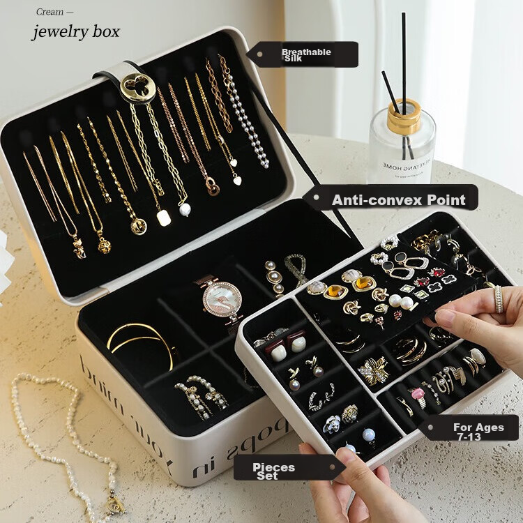 Fanyejia Light Luxury Jewelry Storage Box, Large Capacity, Christmas Gift for Gi...