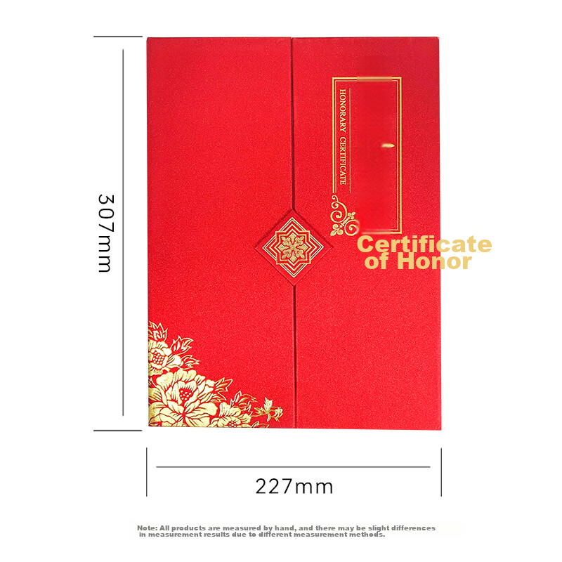 Deyin A4 High-Quality Tri-Fold Honor Certificate Award with Vertical Cover And I...