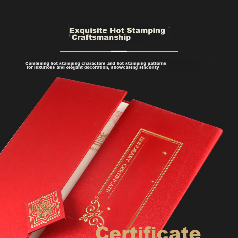 Deyin A4 High-Quality Tri-Fold Honor Certificate Award with Vertical Cover And I...