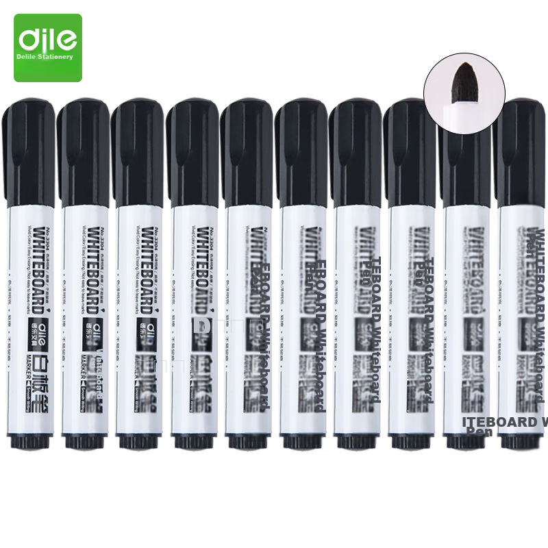 Dile Erasable Whiteboard Markers, Water-Based Pens, Office Stationery, 10 Pcs/bo...