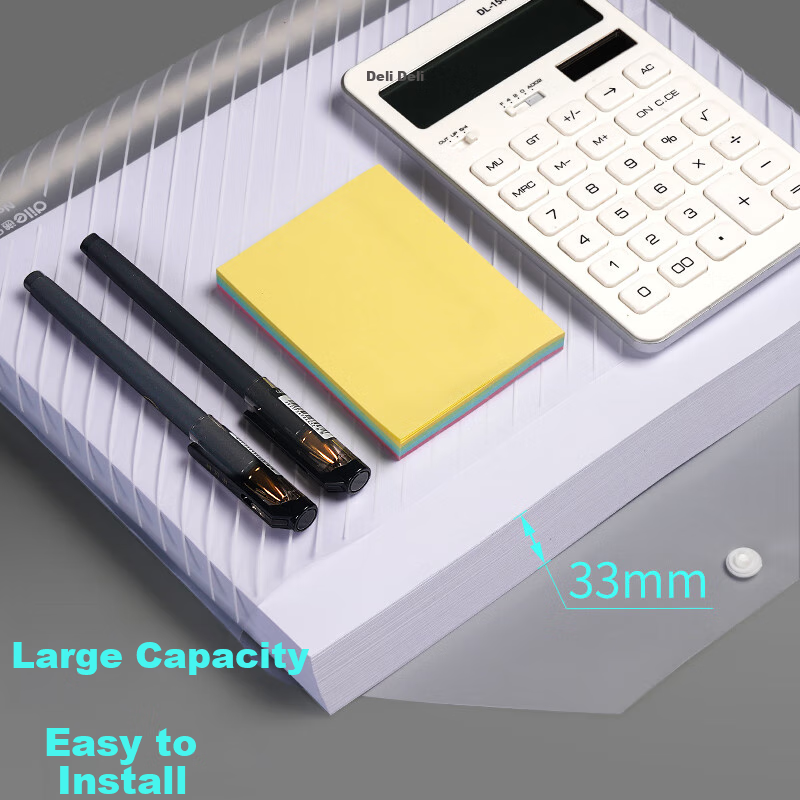 DiLe A4 Transparent Button File Bag/Document Bag/Archive Bag Office Supplies Sta...