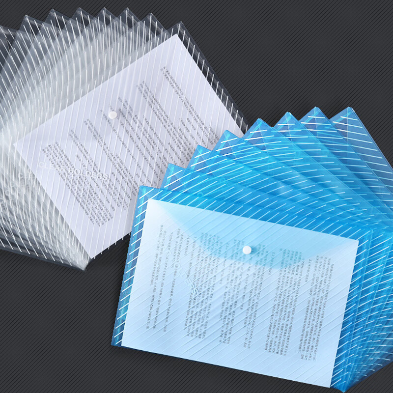 DiLe A4 Transparent Button File Bag/Document Bag/Archive Bag Office Supplies Sta...