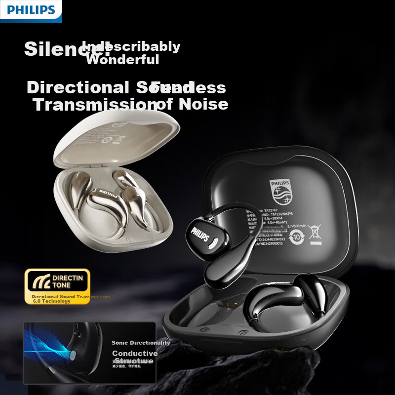 PHILIPS New Open-ear Wireless Bluetooth Sports Headphones TAT2769 White