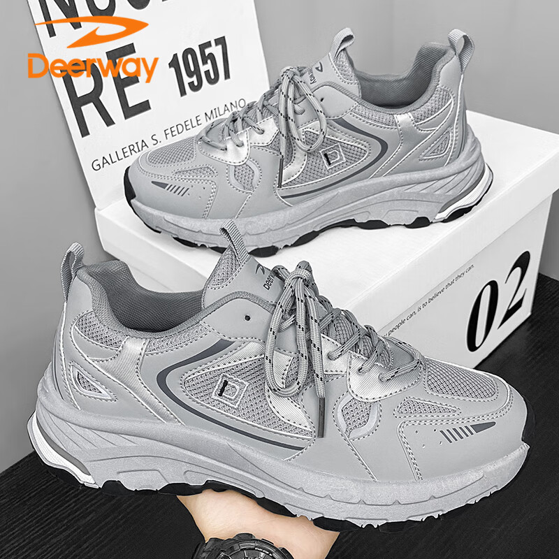 DEERWAY Men's Shoes, Men's 2025 Summer Dad Shoes, Men's Thick-Soled Fashionable...