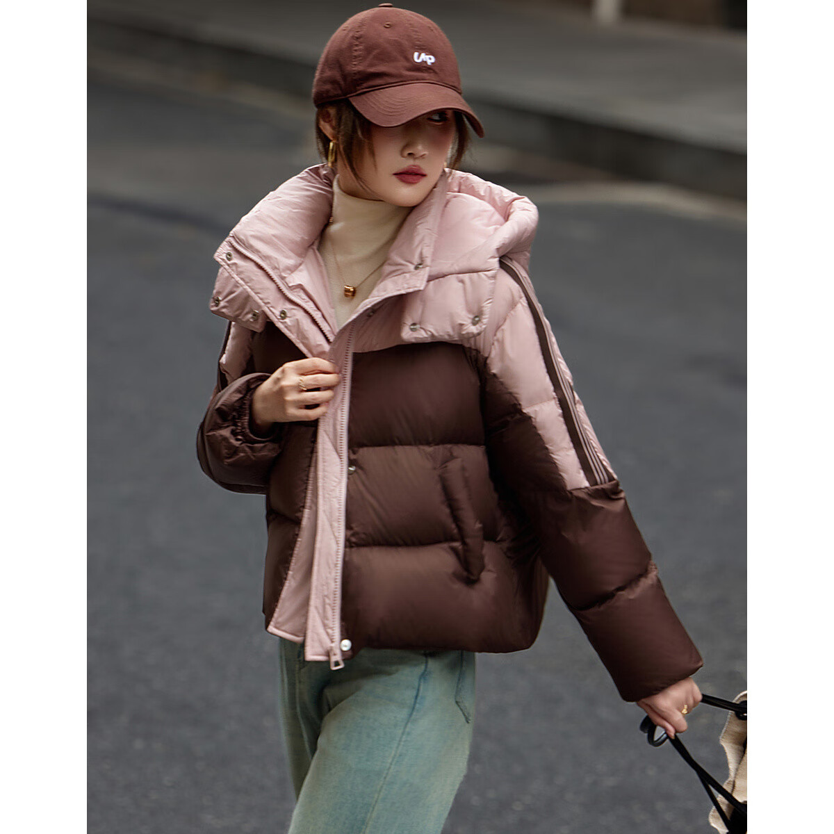 Demana Winter 400T Spring Yarn-Dyed 90% Duck Down, Striped Tapestry Patchwork Sh...