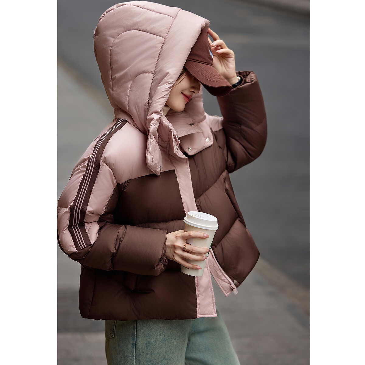 Demana Winter 400T Spring Yarn-Dyed 90% Duck Down, Striped Tapestry Patchwork Sh...