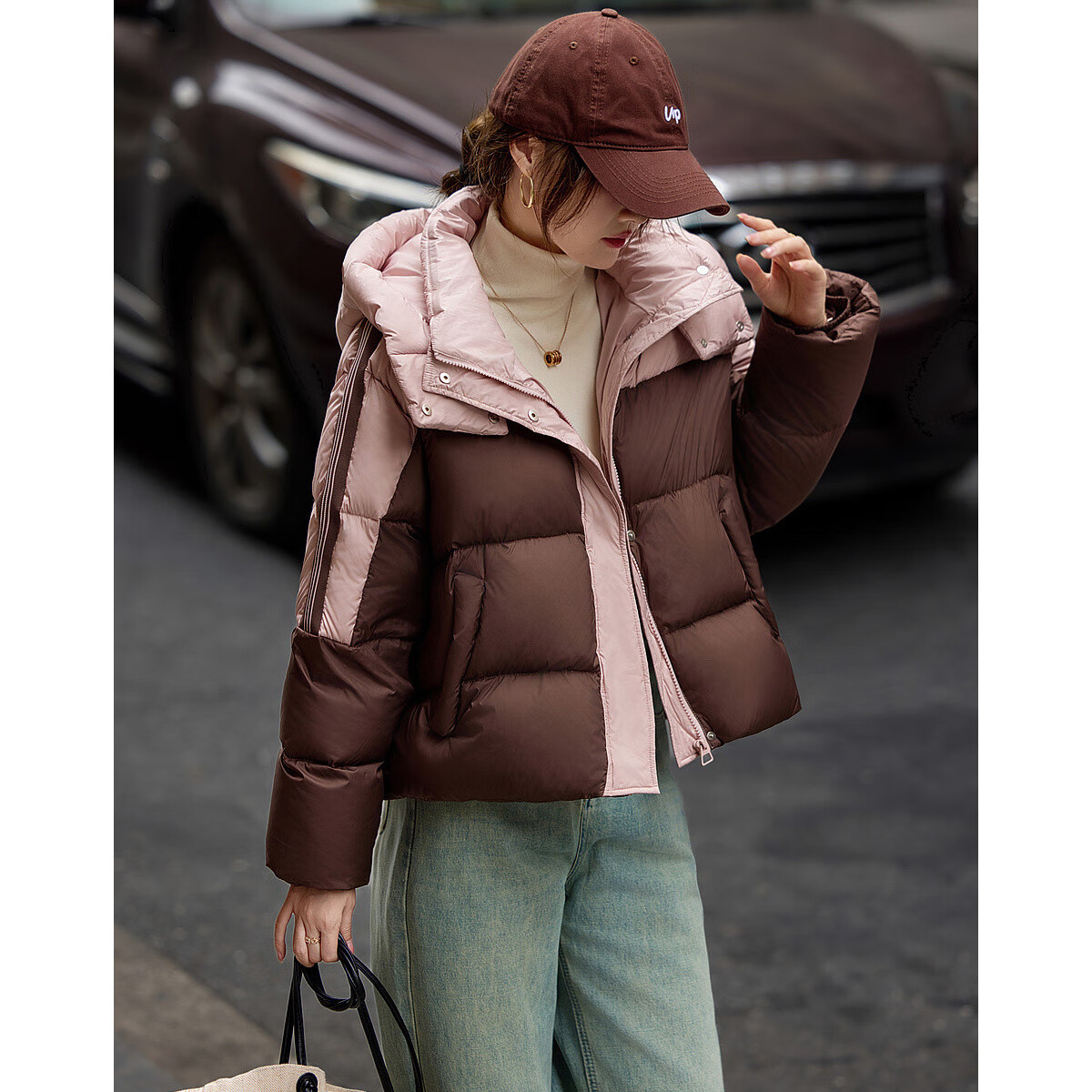 Demana Winter 400T Spring Yarn-Dyed 90% Duck Down, Striped Tapestry Patchwork Sh...