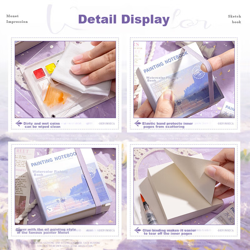 DiLe Mini Watercolor 12 Grid 12 Color Paint Box Acrylic Box Solid Watercolor Pai...