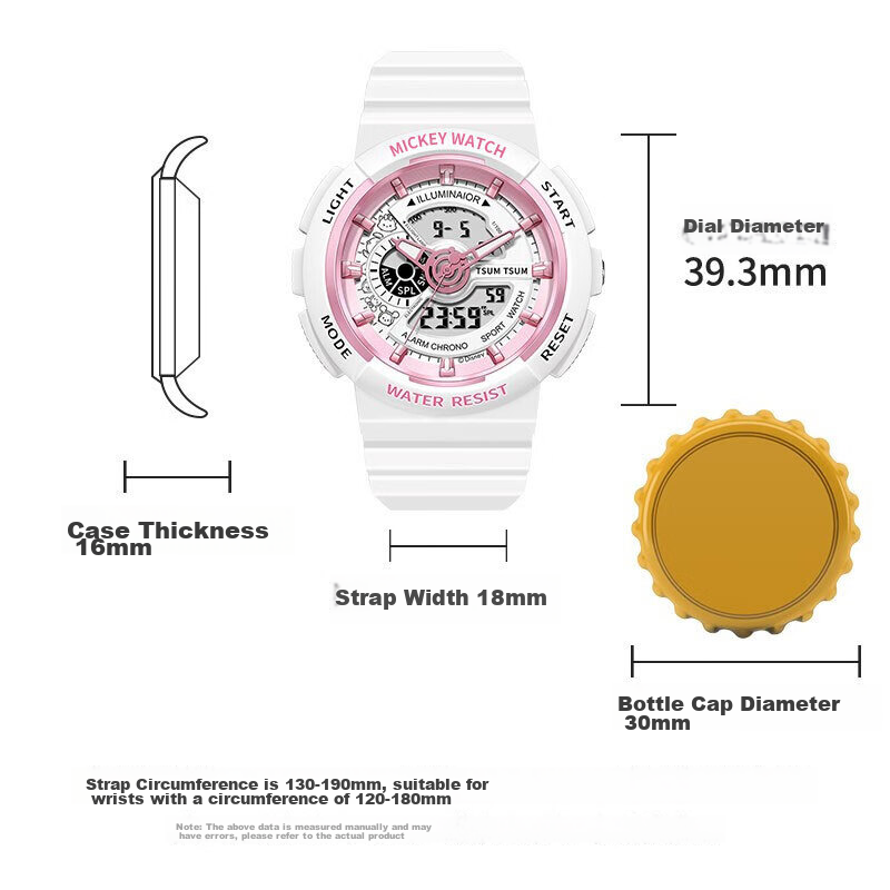 Disney X Song Song Co-Branded Sports Digital Watch, Multifunctional, Luminous, W...