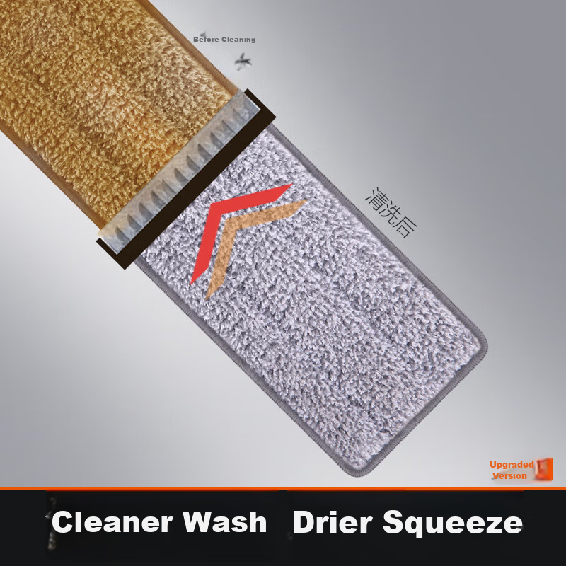 David Hands-Free Flat Mop, Wooden Floor Scraper Bucket, Mop for Wet And Dry Use,...