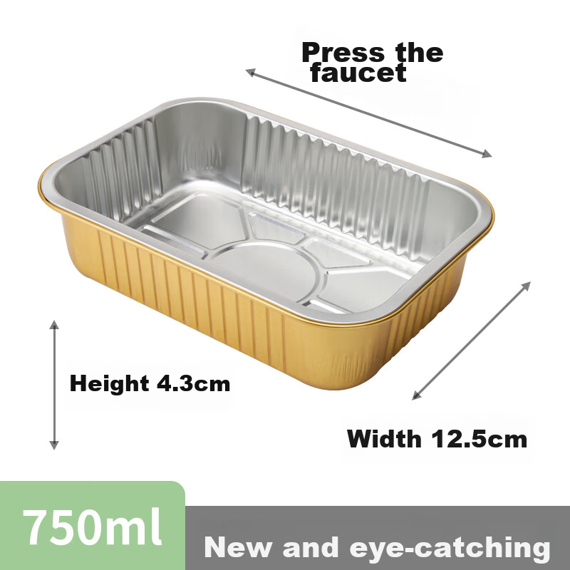 Faxilon Gold Thickened Air Fryer Paper Tin Foil Trays, 10 Pieces, 750ml, for Bar...