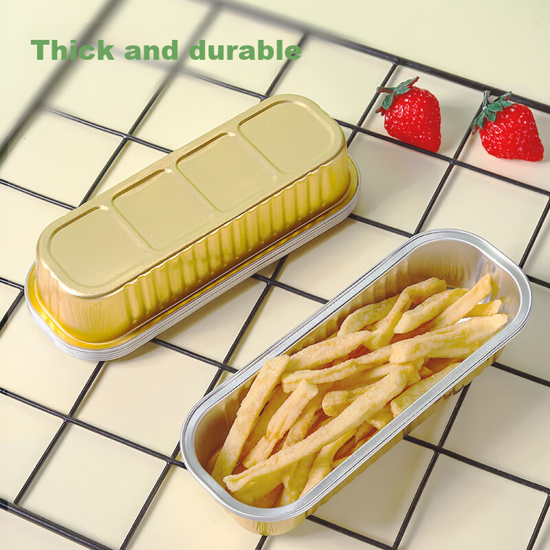 Faxilon Gold Thickened Air Fryer Paper Tin Foil Trays, 10 Pieces, 750ml, for Bar...