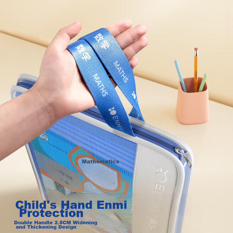 Enmi L-Shaped Subject Bag, Classification Bag, Transparent File Bag, Zipper Mesh...