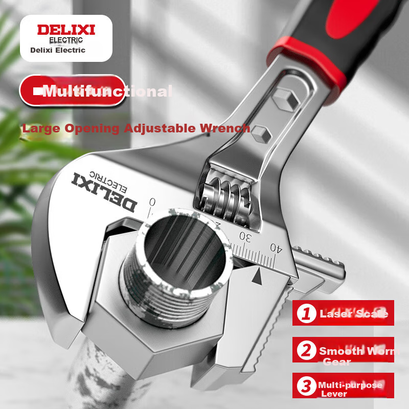 DELIXI ELECTRIC Multi-function Large Opening Wrench Tool 8-inch