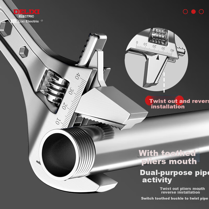 DELIXI ELECTRIC Multi-function Large Opening Wrench Tool 8-inch