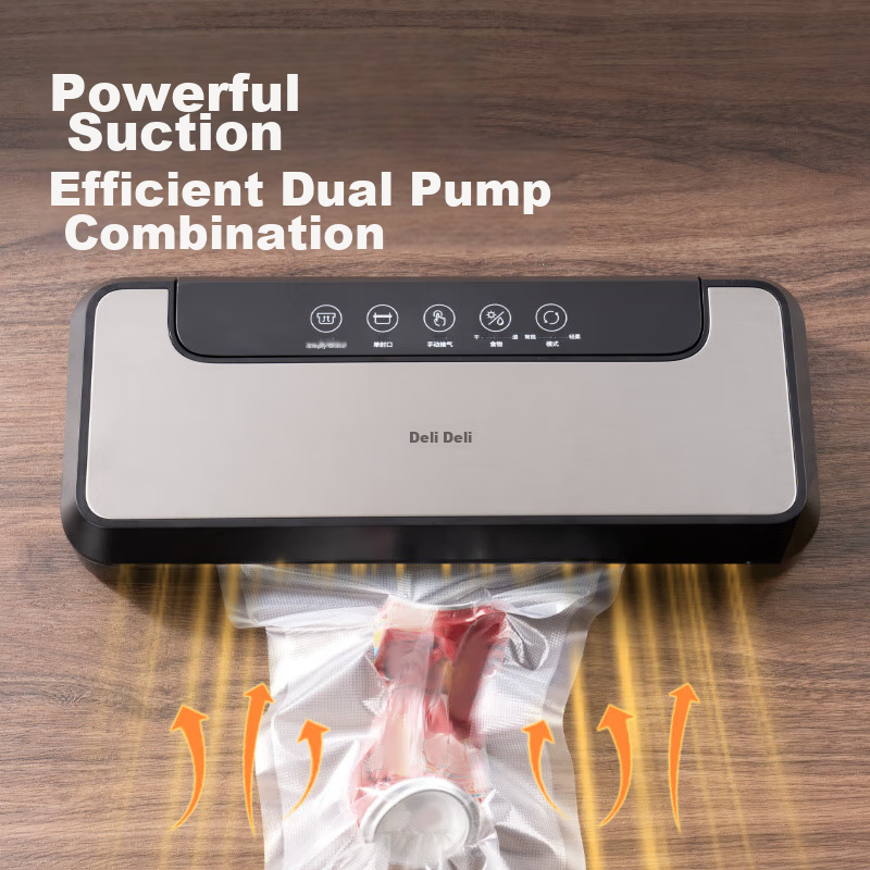 Deli Household Commercial Vacuum Sealer Small Vacuum Packaging Machine Food Plas...