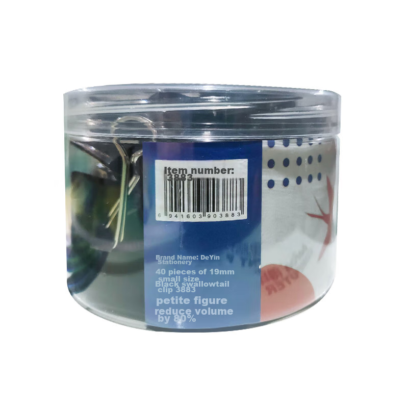 Deyin 19mm Small Black Binder Clips 3883, Metal Clips, Long Tail Clips, Paper Cl...