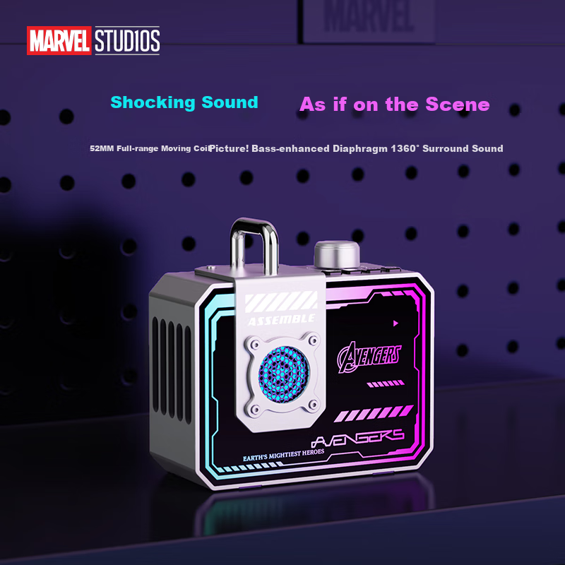 DISNEY Marvel Iron Man Bluetooth Speaker Portable Speaker Cyberpunk Mech Metal W...