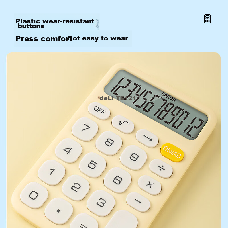 Deli Slim Portable Calculator 12-Digit Display Financial/Personal Calculator Off...