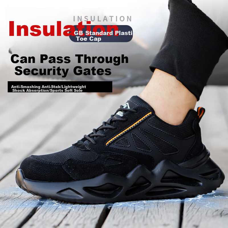 Dinggu Men's Breathable Labor Protection Shoes for Construction Sites, Anti-odor...