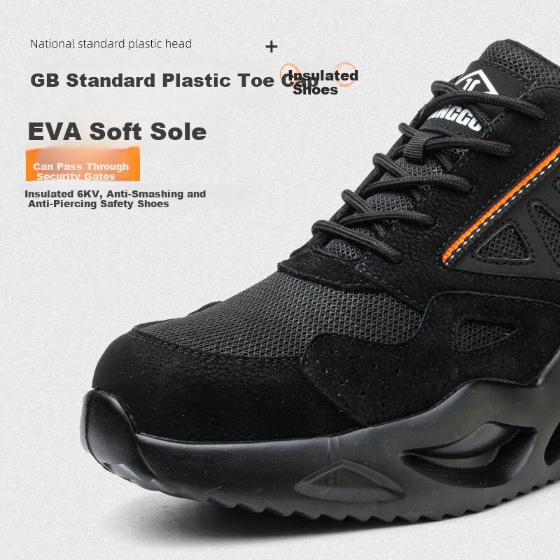 Dinggu Men's Breathable Labor Protection Shoes for Construction Sites, Anti-odor...