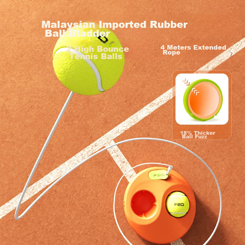 Feierdun Tennis Racket Base, Tennis Training Device, String Rebound Ball, Suitab...