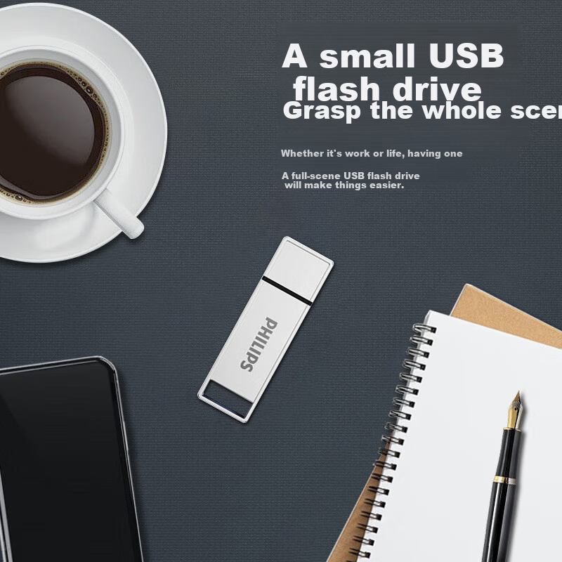 PHILIPS 256GB USB3.2 Flash Drive 11UA-L Large Capacity Metal USB Drive Reading S...