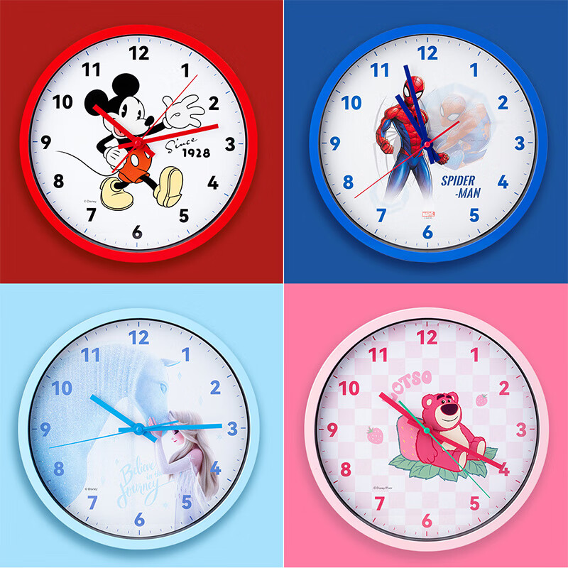 Disney Princess Elsa Wall Clock 29.5cm Large Size Cartoon Clock for Living Room...