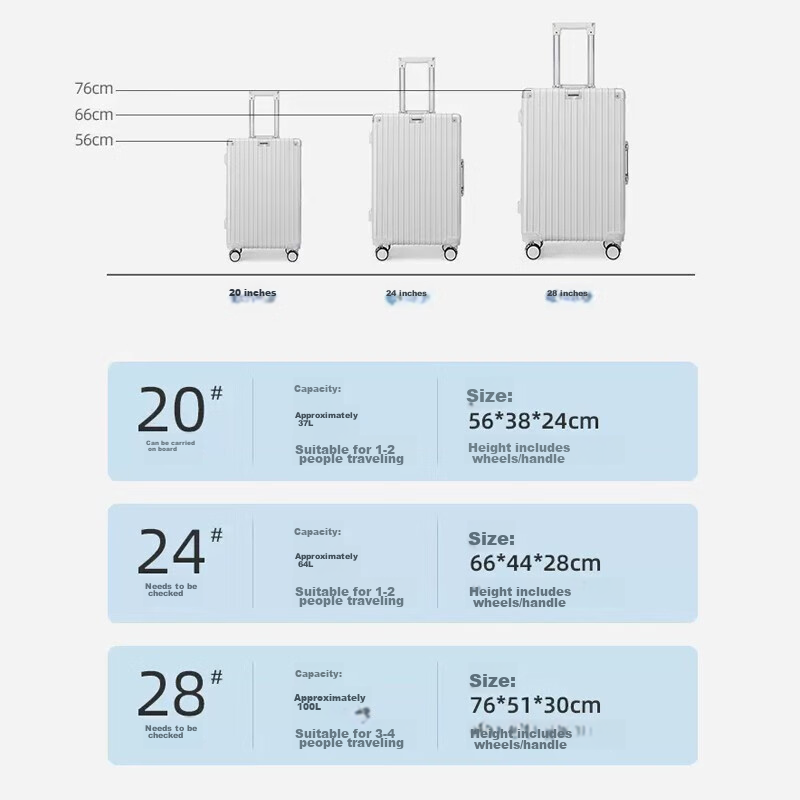 PAUL FRANK Aluminum Frame Luggage Men's Handsome Pull Rod Box Women's Large Capa...