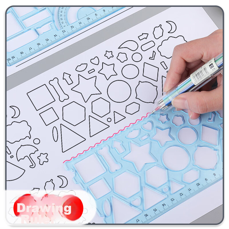 Dile Multi-Functional Soft Ruler, Math Geometry Drawing Compass, Protractor, Wav...