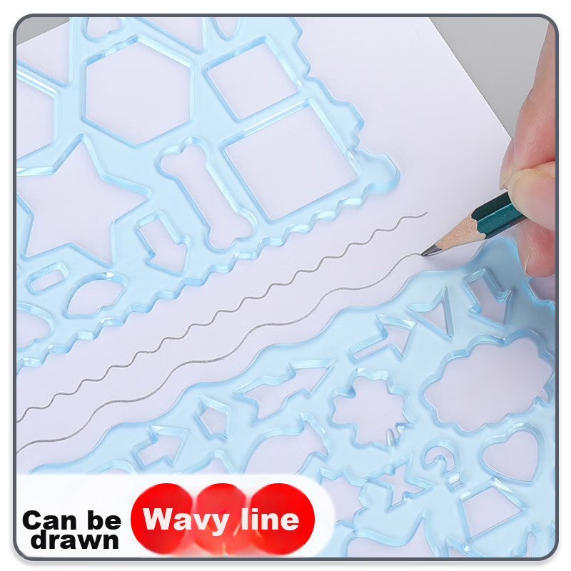 Dile Multi-Functional Soft Ruler, Math Geometry Drawing Compass, Protractor, Wav...