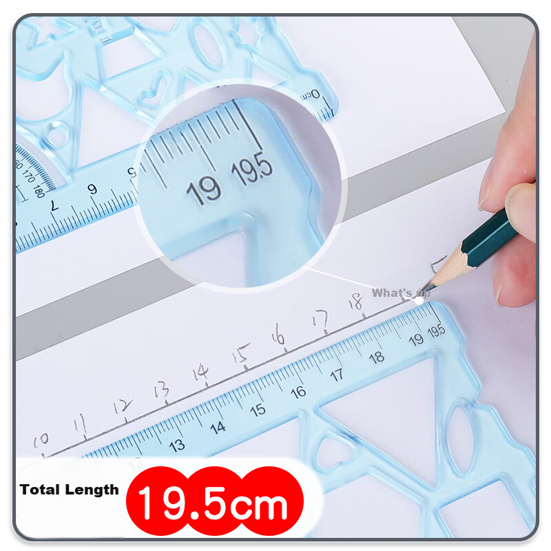 Dile Multi-Functional Soft Ruler, Math Geometry Drawing Compass, Protractor, Wav...