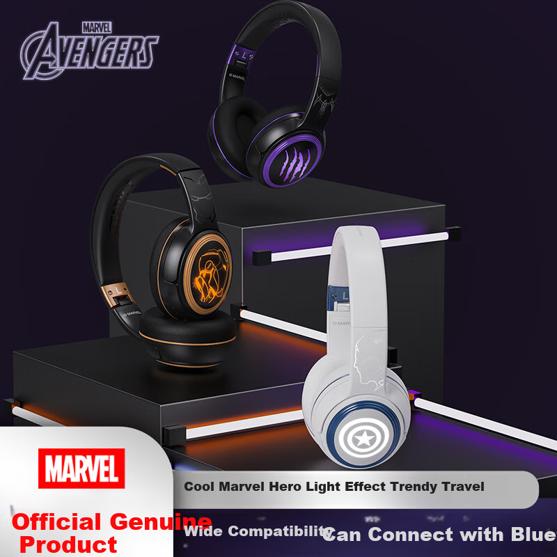 DISNEY Marvel Authorized MR13 Wireless Bluetooth Headphones Headset with Microph...