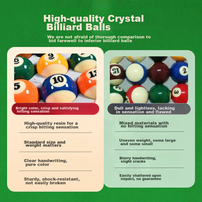 Duweike Pool Balls, Black Eight Crystal Snooker, Chinese Billiards, Cue Ball Tra...