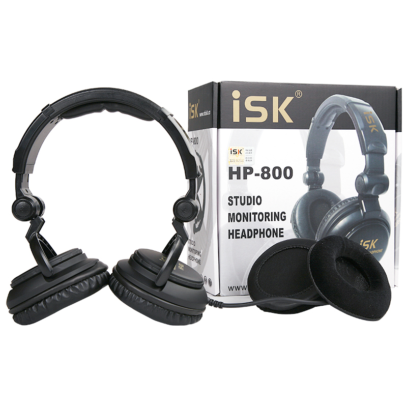 iSKHP800 Professional Live Streaming Monitoring Headphones with Built-In Microph...