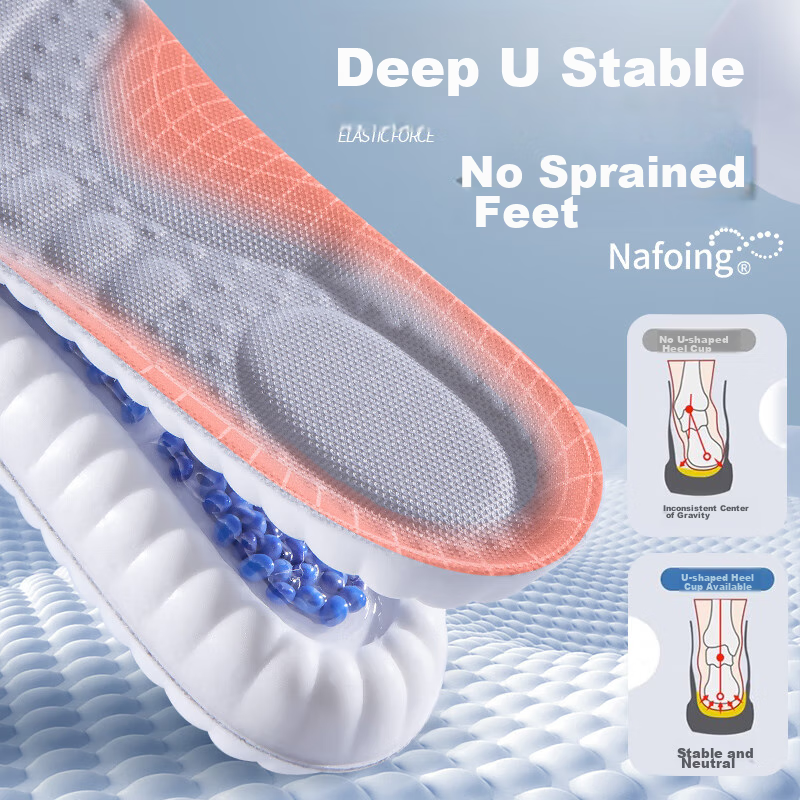 IQGD Men's Insoles, Soft And Elastic, Cloud Technology, Shock-Absorbing, Breatha...