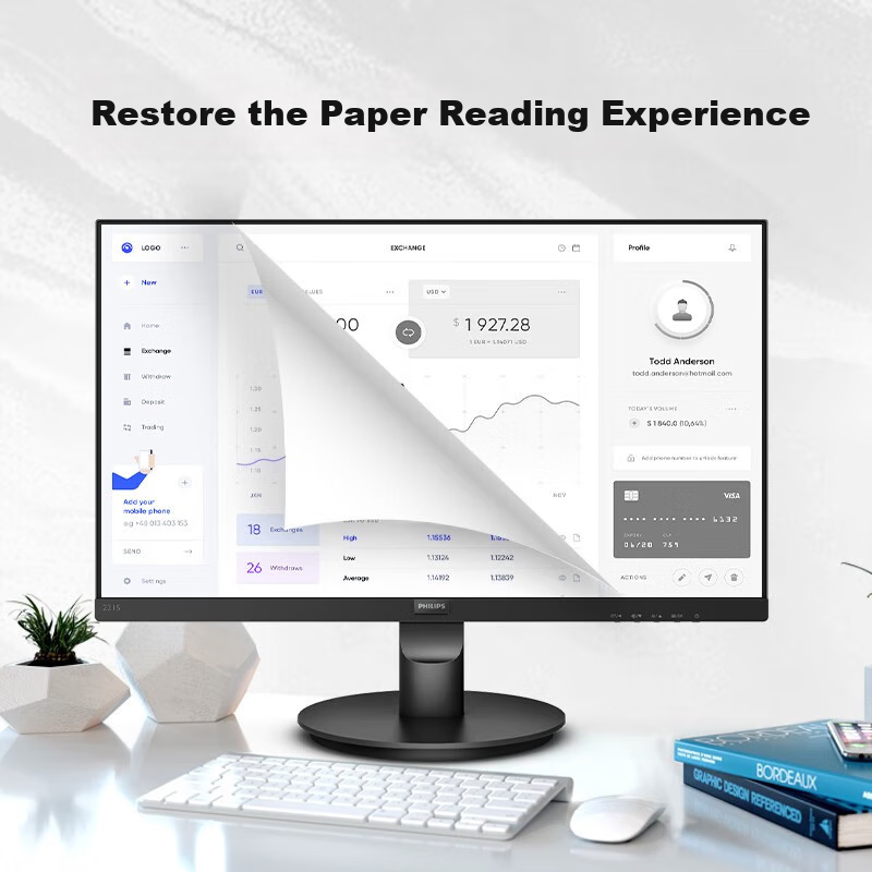 PHILIPS 21.5-inch Full HD Office Monitor with Wide Viewing Angle, Low Blue Light...