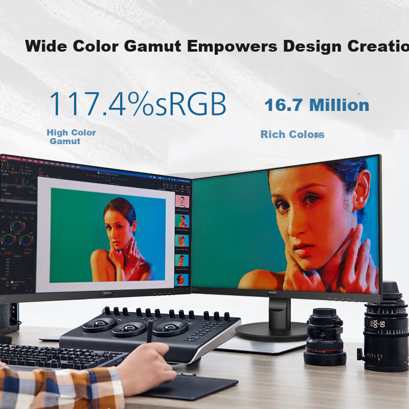 PHILIPS 21.5-inch Full HD Office Monitor with Wide Viewing Angle, Low Blue Light...