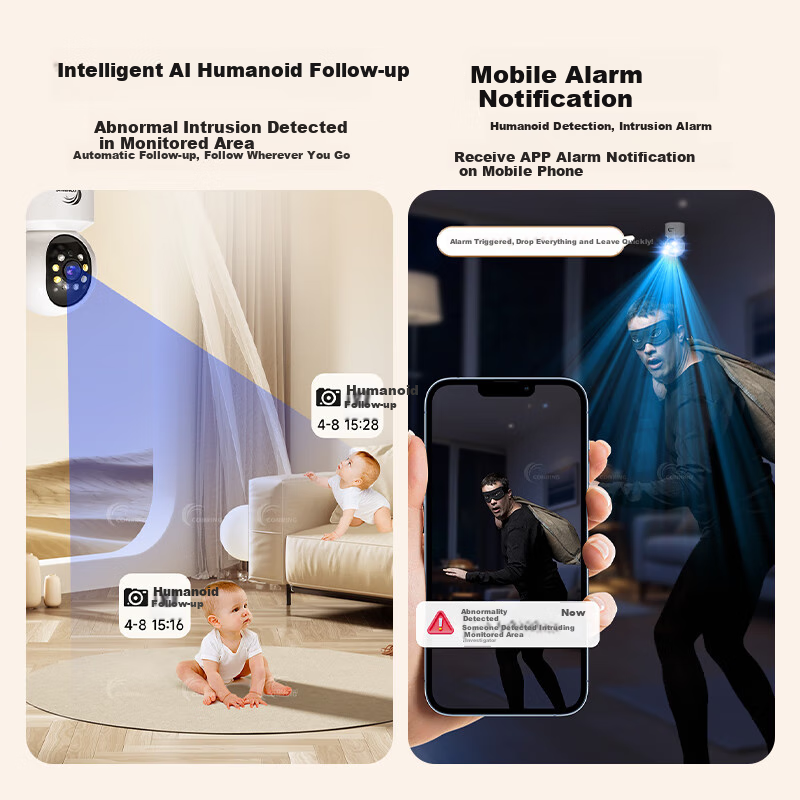 CONRING HD Indoor Home Surveillance Camera with Wireless WiFi Network, Night Vis...