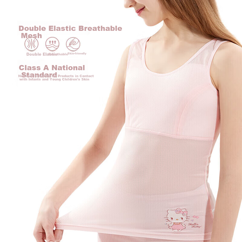 Hello Kitty Girls' Camisole Breathable Underwear Bralette Summer Thin 88009 Whit...