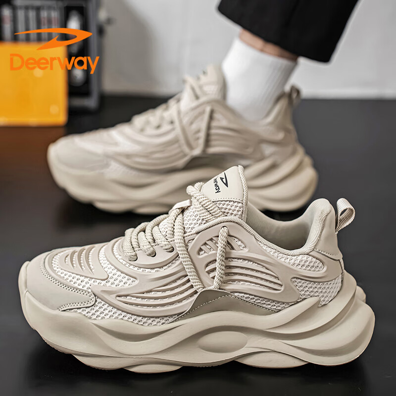 DEERWAY Dad Shoes for Men, Autumn And Winter Footwear, Retro Thick-Soled Heighte...