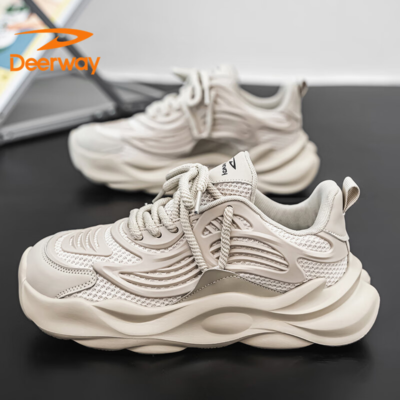 DEERWAY Dad Shoes for Men, Autumn And Winter Footwear, Retro Thick-Soled Heighte...