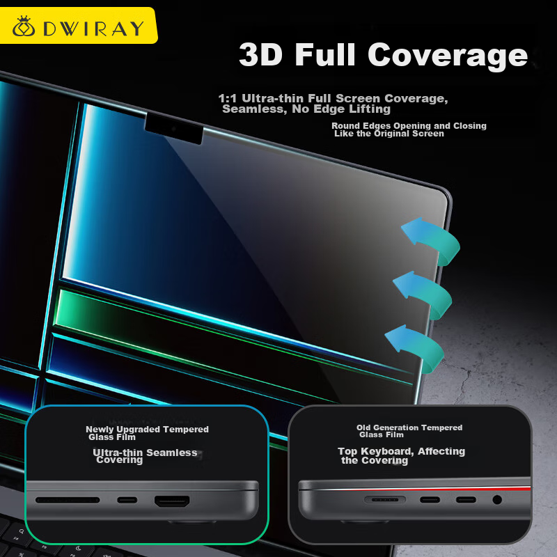 Deyi Gongfang Tempered Glass Screen Protector for Apple Laptops, Ultra-Clear Mac...