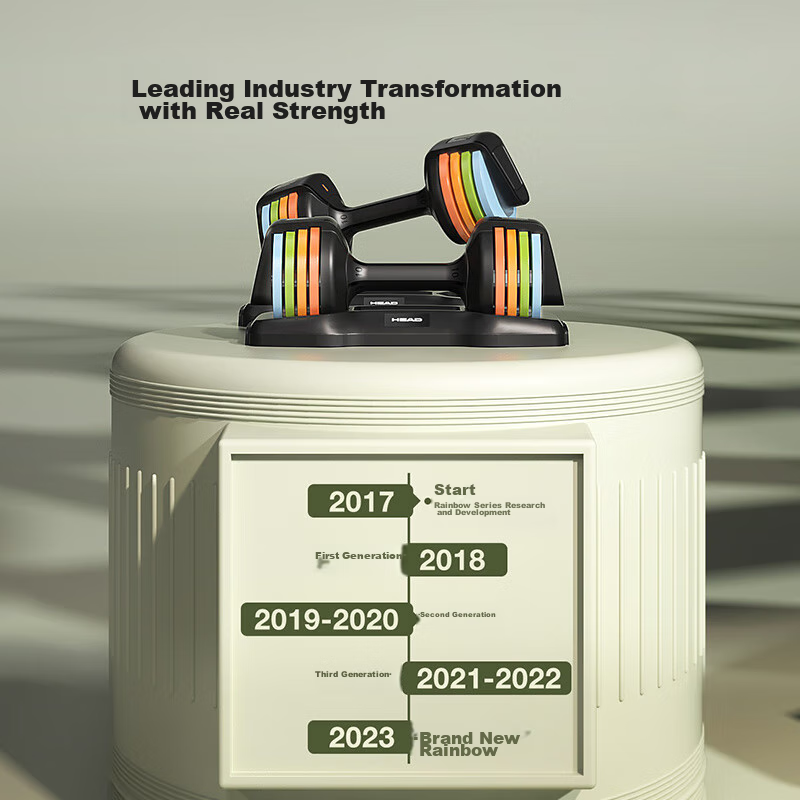 HEAD Rainbow Adjustable Quick-Release Dumbbells for Men, Home Fitness Equipment...