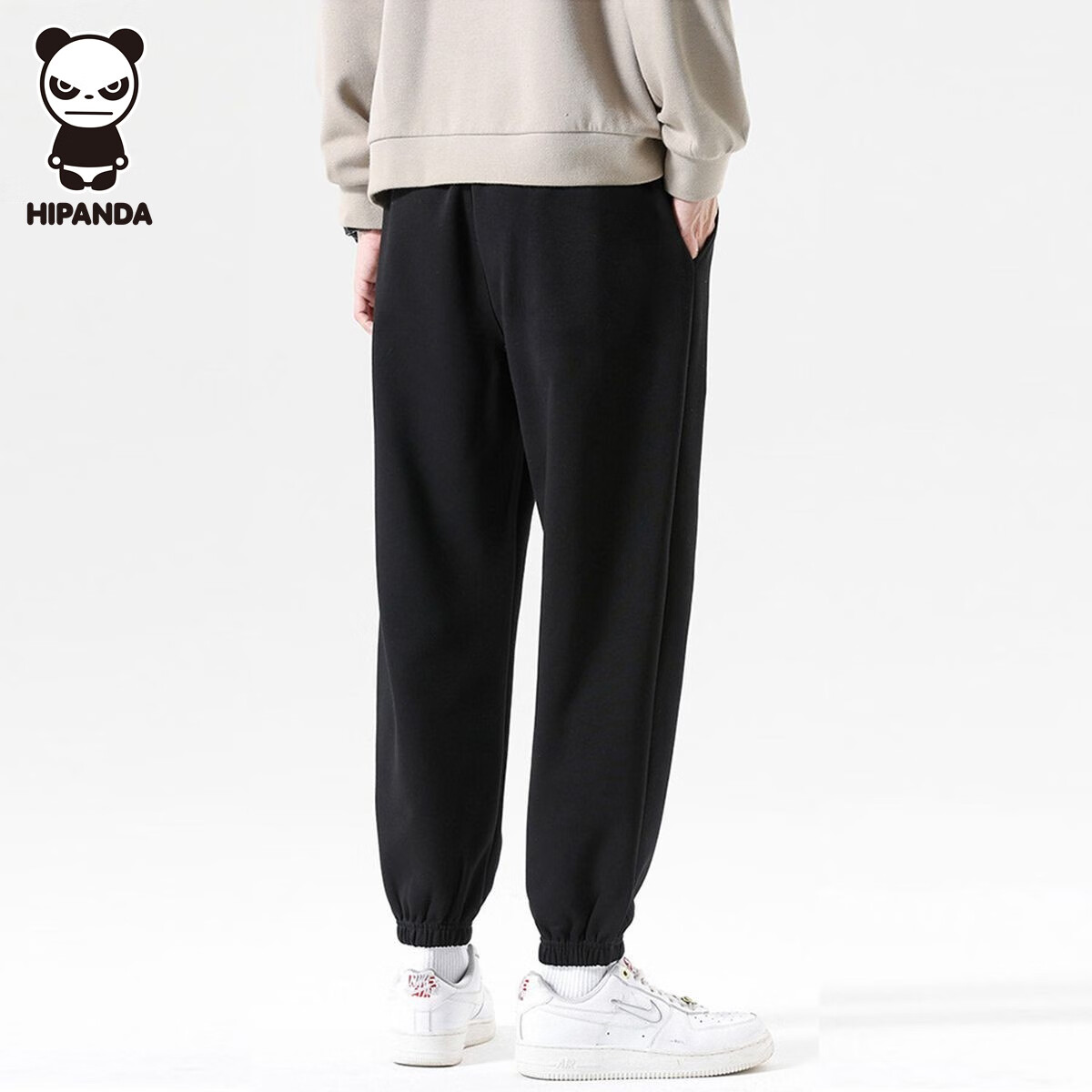 HIPANDA Men's Casual Pants Spring Drawstring Design Printed High Waist Straight...