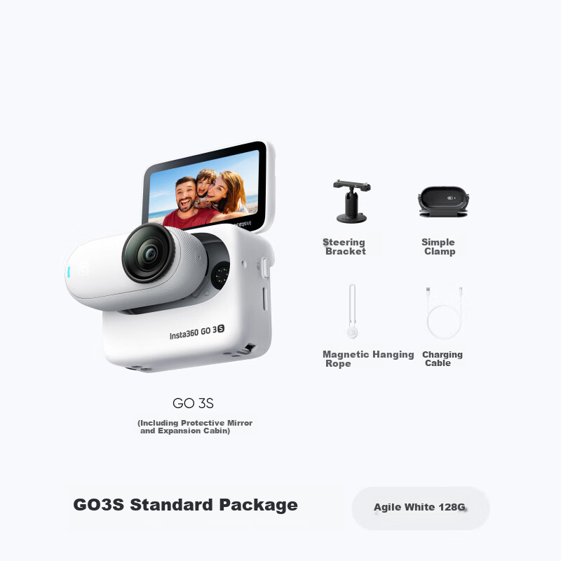 Insta360 GO 3S 4K Thumb Camera Vlog Riding Parent-child Pet Sports Camera Camcor...
