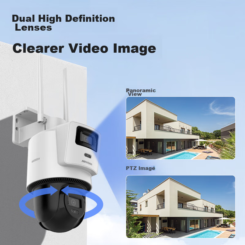HIKVISION Wireless Dual Camera, Outdoor WiFi Pan-Tilt, 360-Degree Coverage, Full...