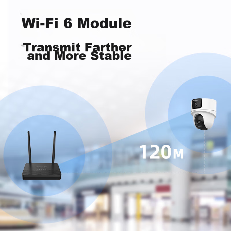 HIKVISION Wireless Dual Camera for Home Use, WiFi Pan-Tilt 360-Degree Coverage,...